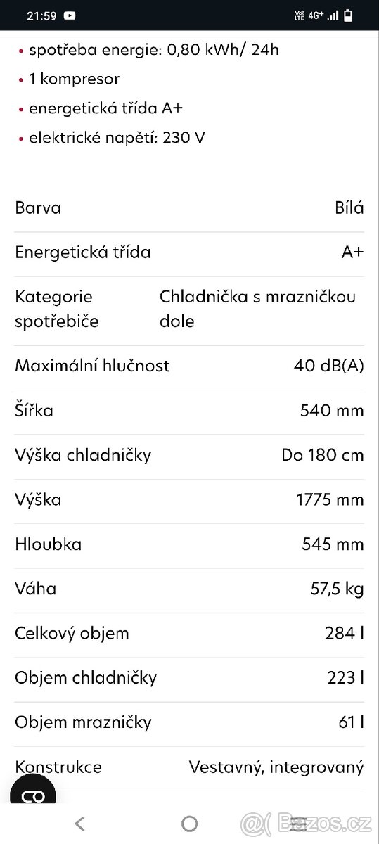 Vestavena lednice Mora - 8