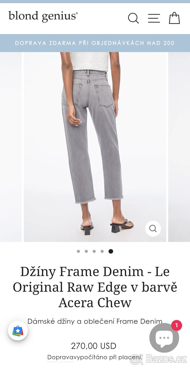 Frame dámské luxusní džíny ke kotníkům vel. S/M - 8