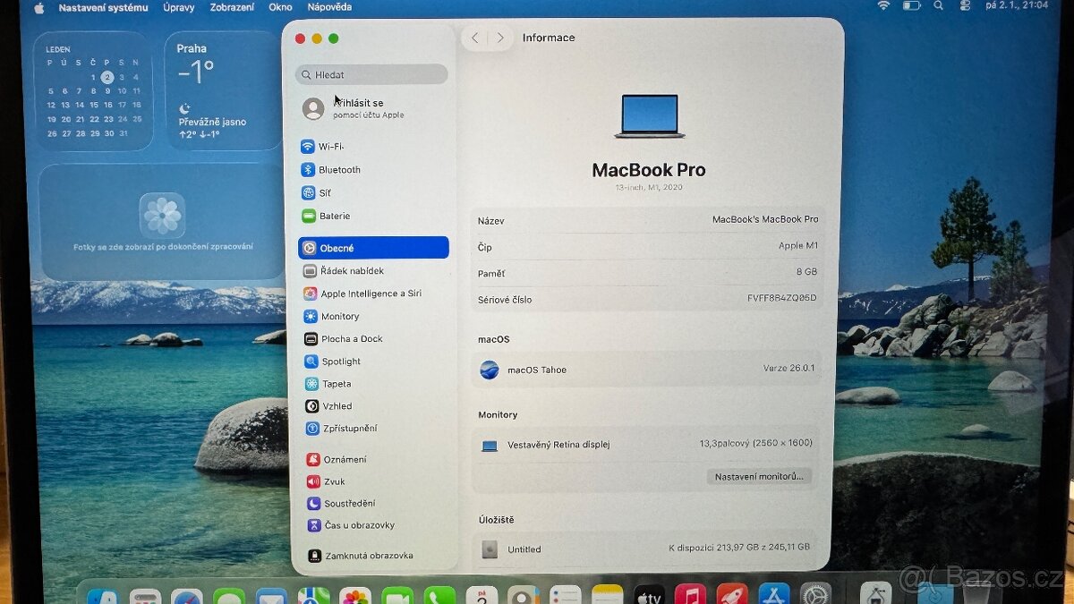 Apple MacBook Pro 13,3", M1, 8GB RAM, 250GB SSD - 8