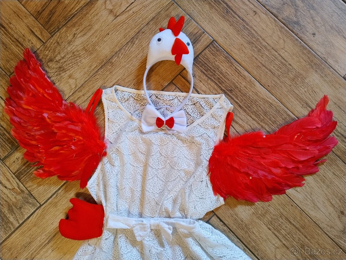 Černá a bílá slepice kostým XS-L - 8