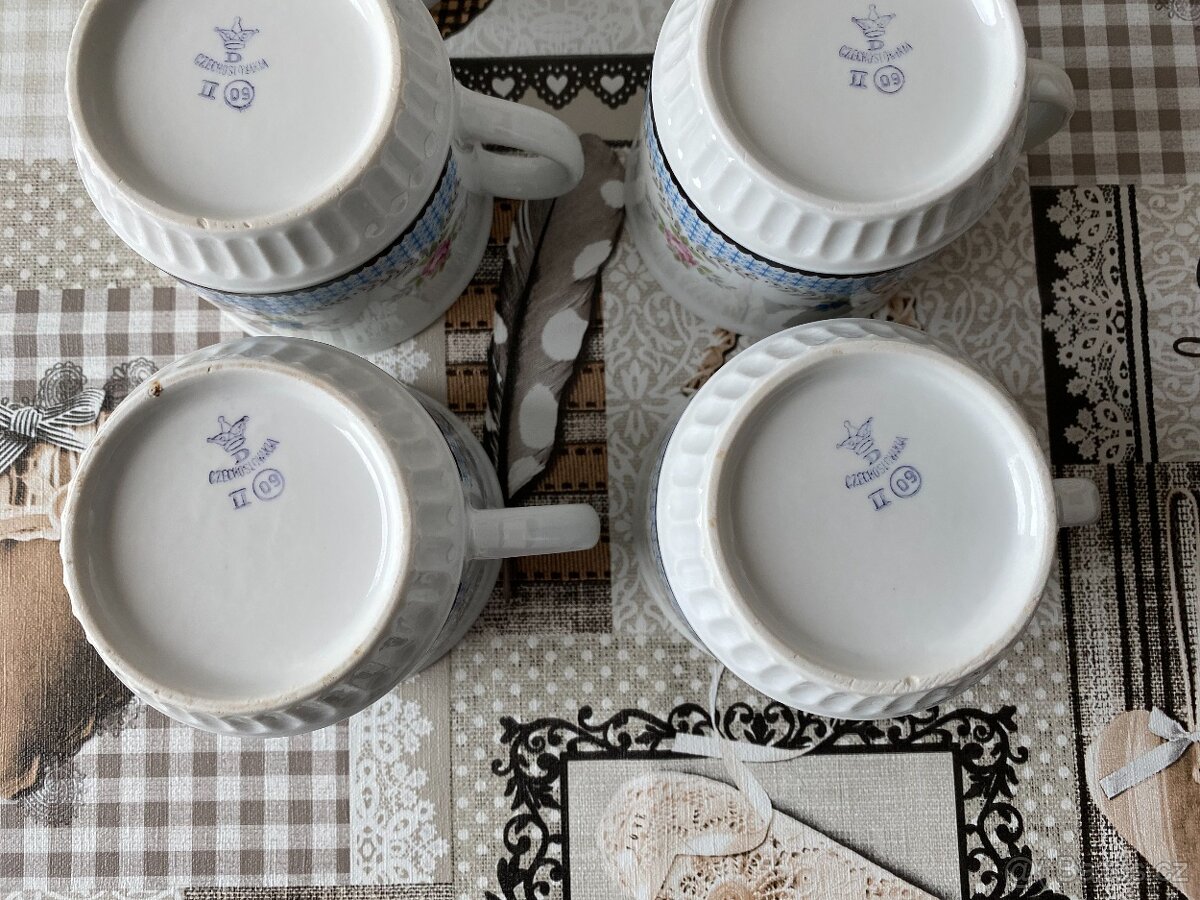 Raritní sada retro hrnků Dubí Czechoslovakia - 375 ml, 6 ks - 8