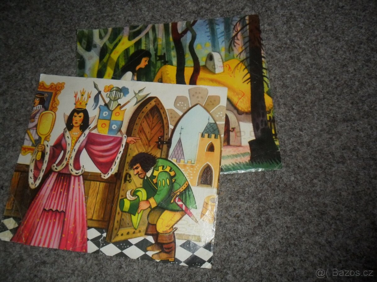 kostky retro pohádky Karkulka, Sněhurka, deskové hry - 8