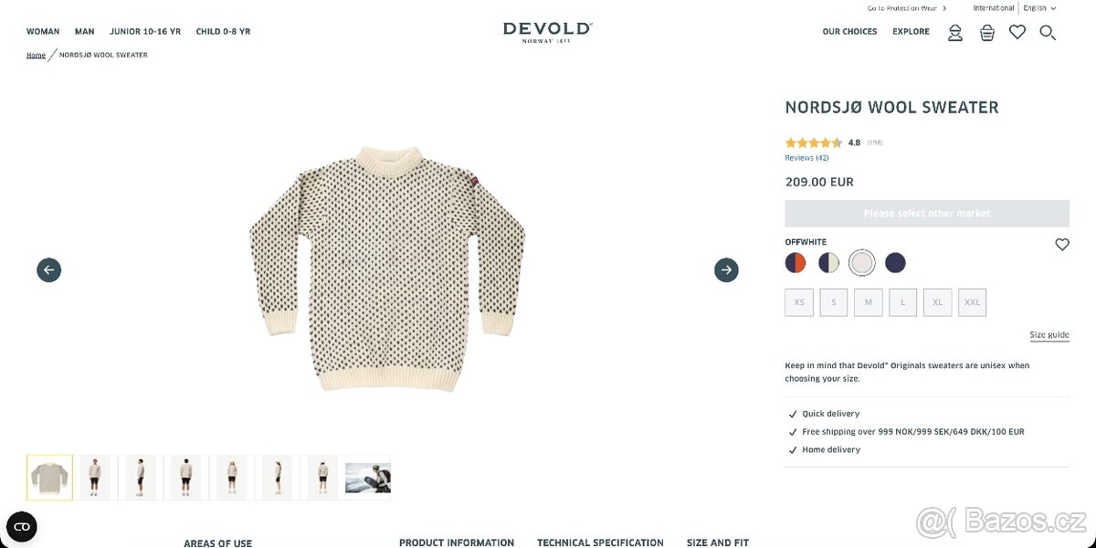 Vlněný svetr Devold Nordsjo Wool Sweater - 8