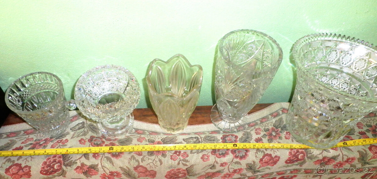 Váza skleněná masivní - více druhů - 8