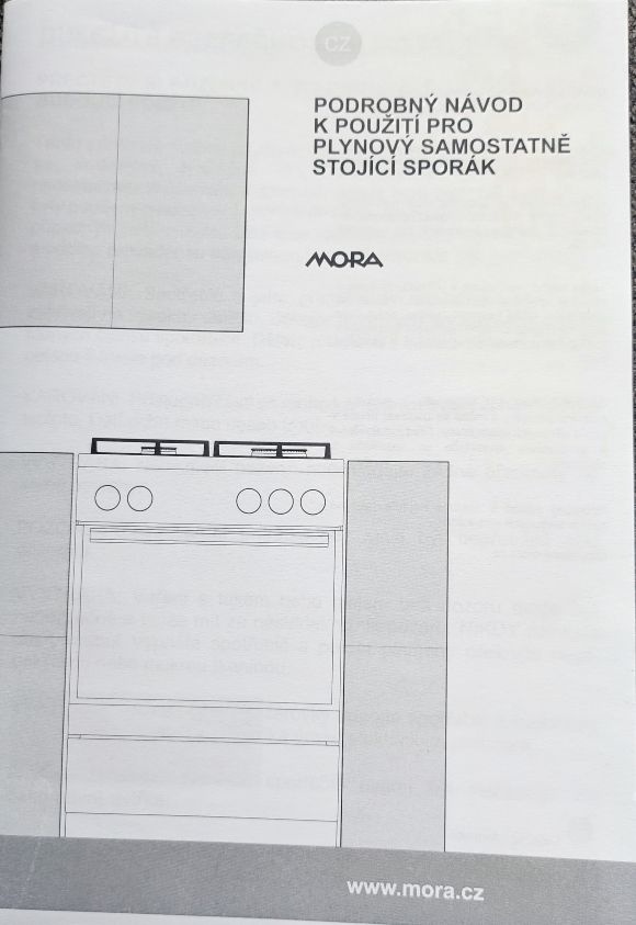 Prodám celoplynový sporák MORA - 8