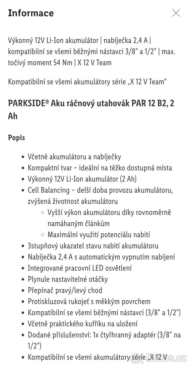 Aku rohový ráz Utahovák parkside V12 v kufru - 8