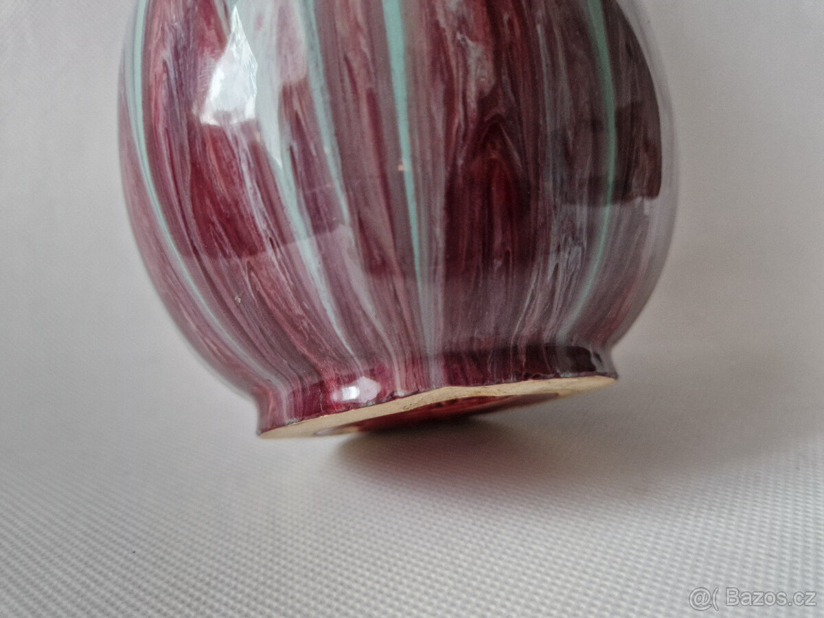 Stará keramická váza Horní Bříza Art Deco 22cm - 8