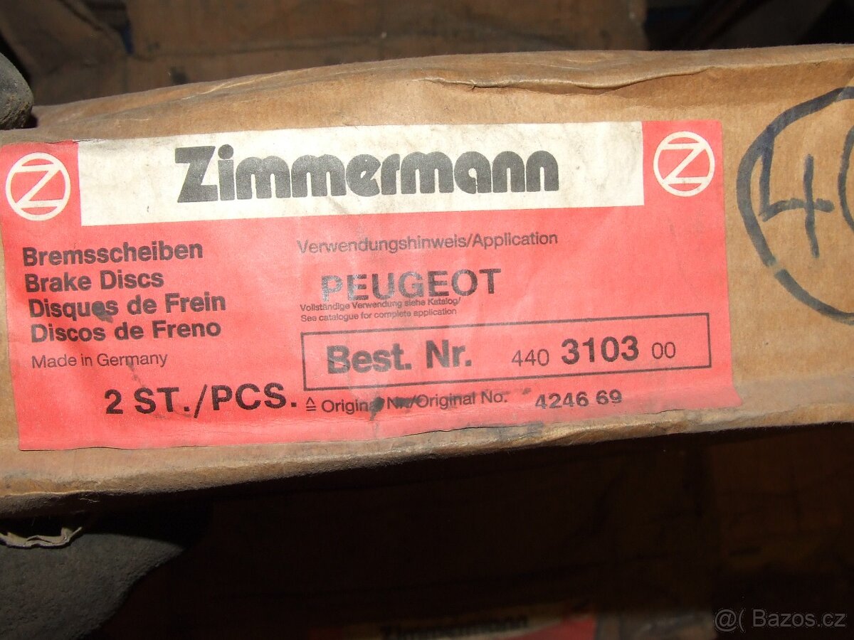 Prodám brzdové kotouče Renault + Peugeot - 8