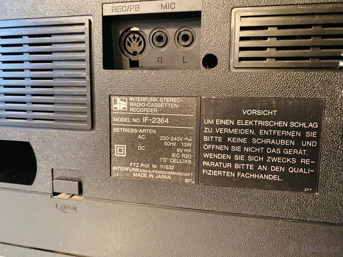 Radiomagnetofon Interfunk IF 2364, rok 1984 - 8