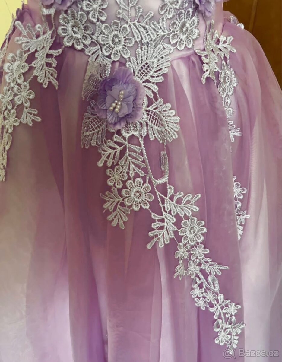 Maturitní/plesové šaty světle fialové - 8