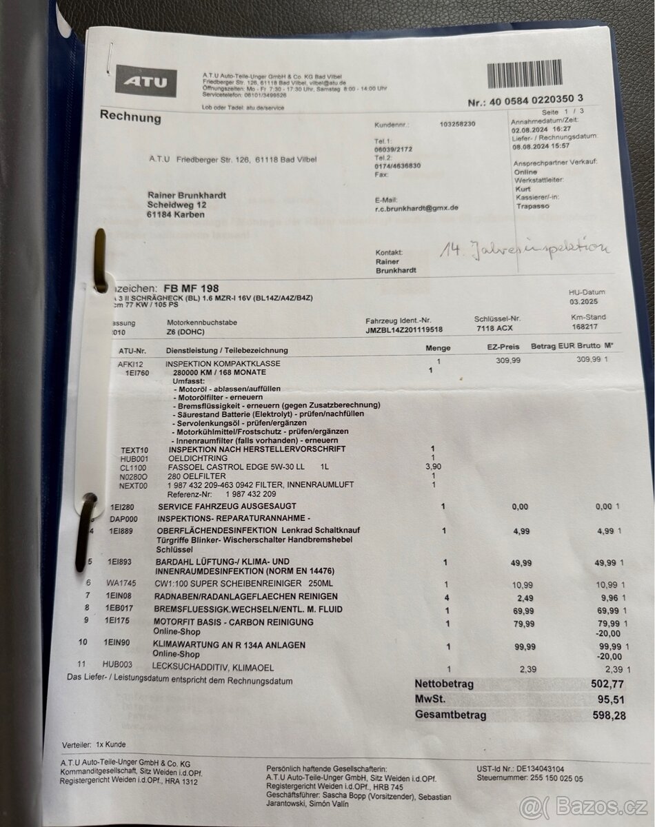 MAZDA 3 1.6 77 kW ROK 2010 - BENZÍN - 8