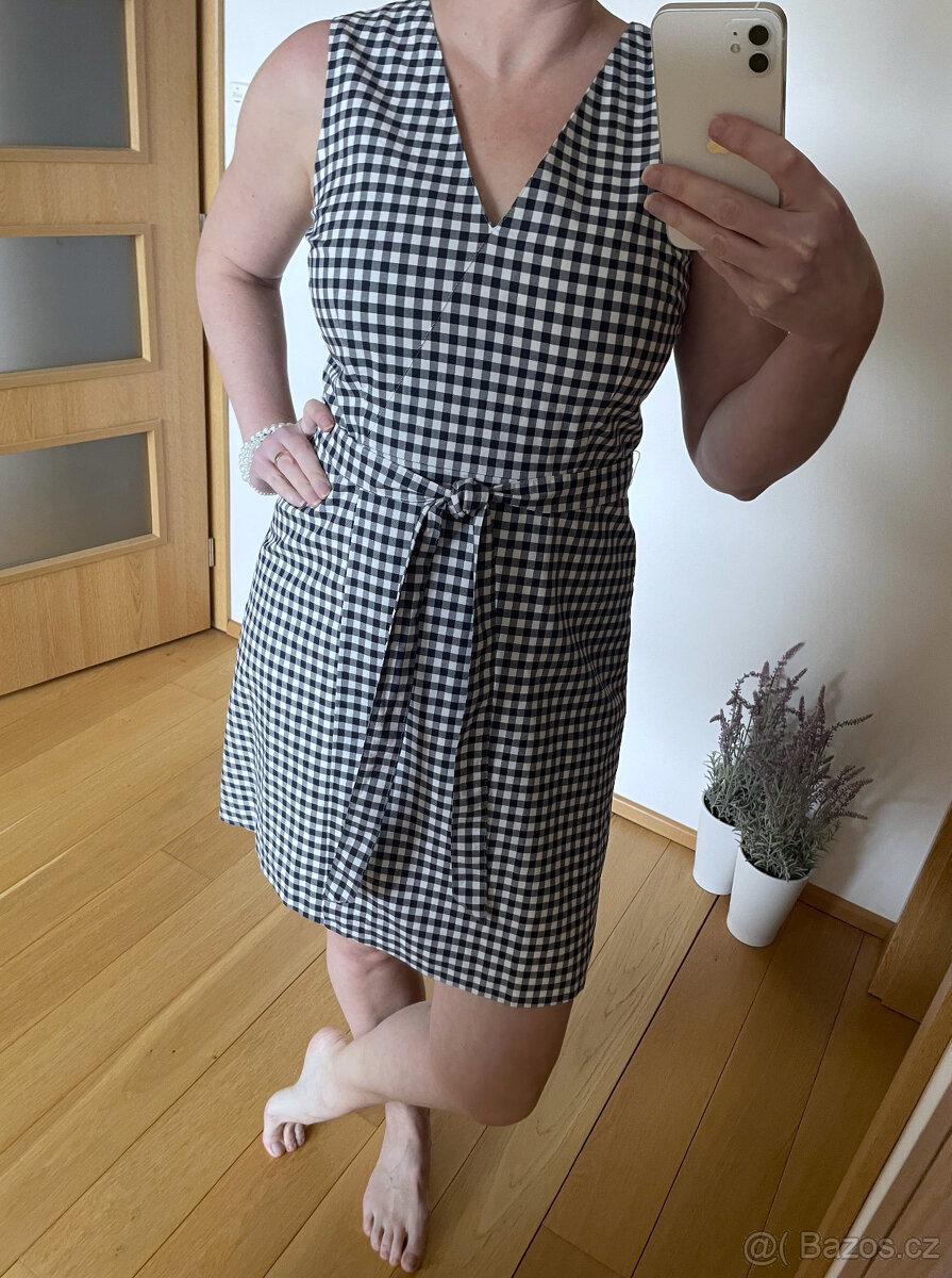 Kostkované tmavě modré bílé šaty Gant vel. 40 - 8