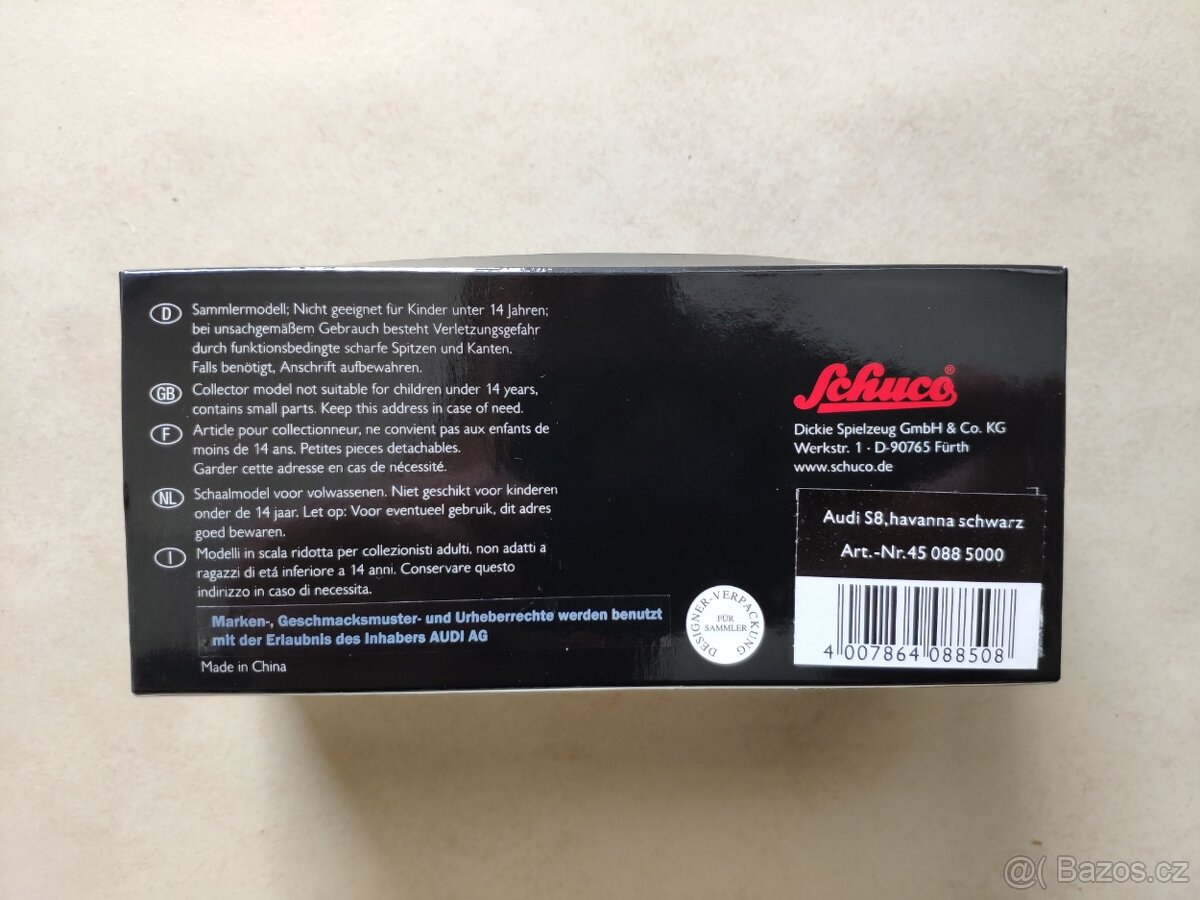LIMITED 500ks AUDI S8 HAVANNA SCHWARZ SCHUCO 1:43 MODEL - 8