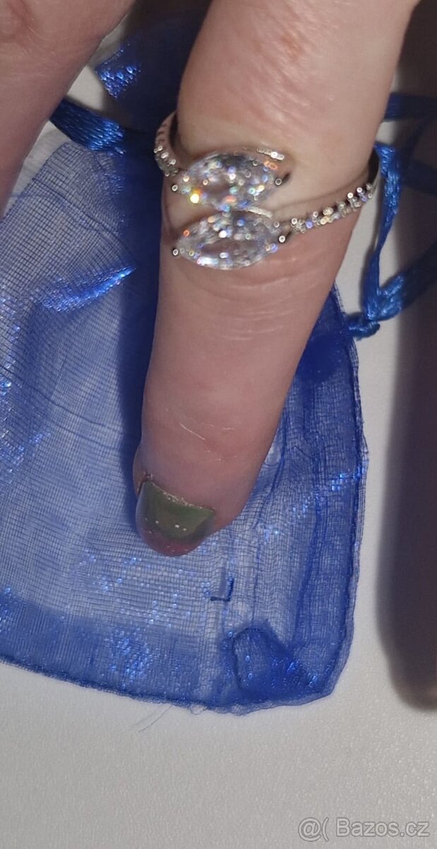 Nový dámský stříbrný nastavitelný prsten prstynek 925 - 8