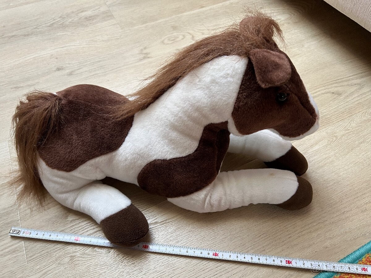 Kůň plyšový ležící, konik - 8
