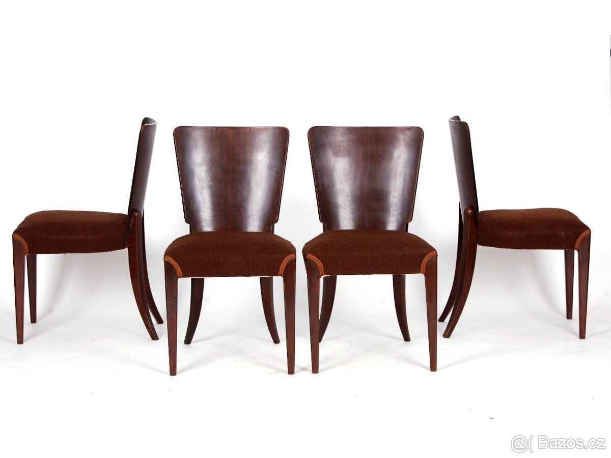 Jídelní židle H-214, návrh J. Halabala, UP závody, 4 ks - 8