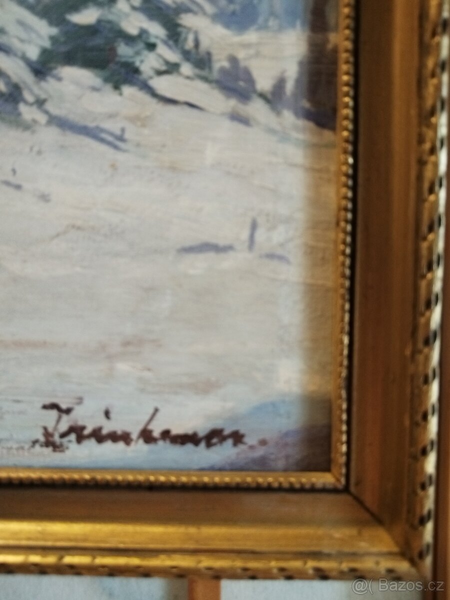 obraz ZIMNÍ ROMANCE, olej, sign. L. Trinkmoc - 8