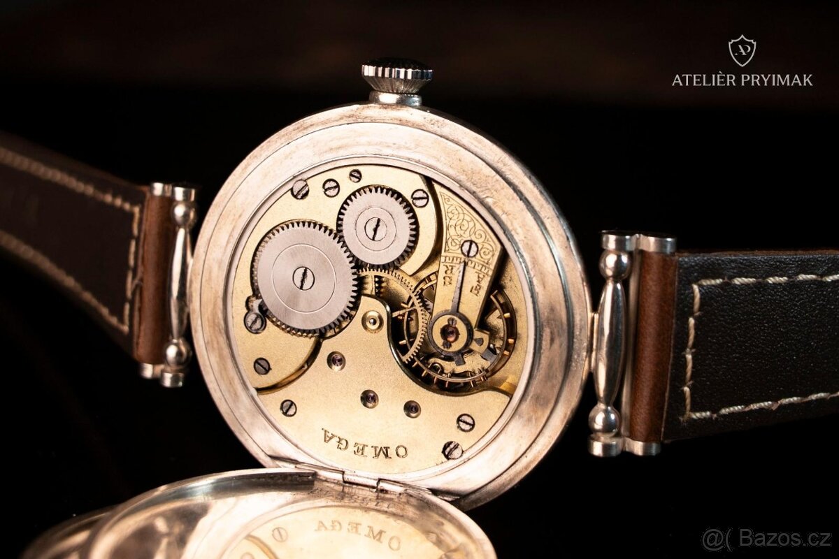 Starožitné stříbrné švýcarské hodinky OMEGA 1909 - 8