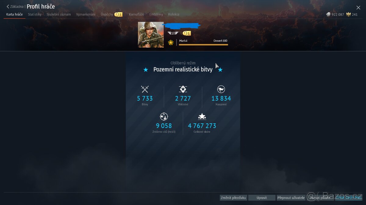 War thunder účet - 8