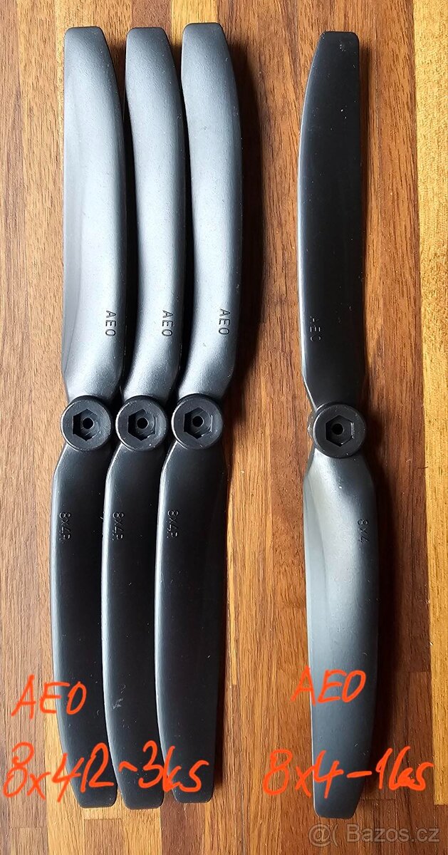 Nové modelářské vrtule různé druhy 38ks - 8