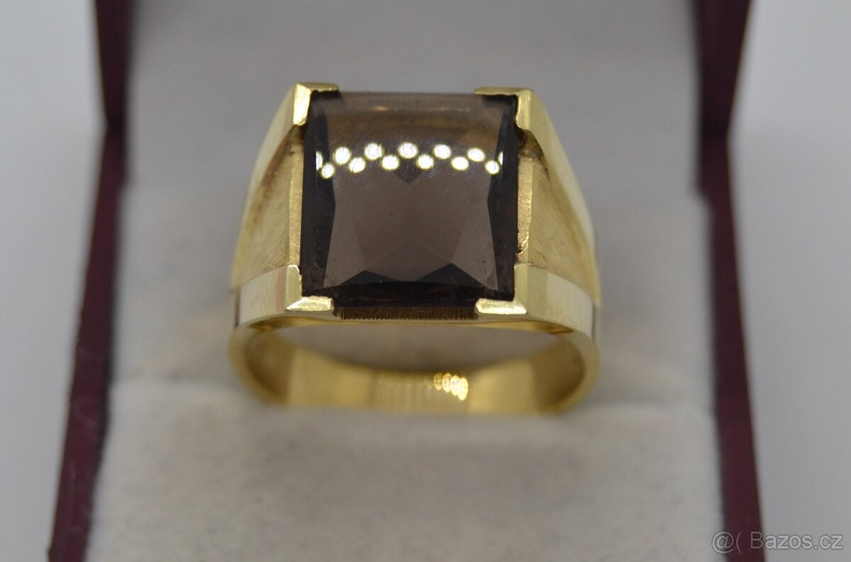 Zlatý prsten kámen ZÁHNĚDA - 8