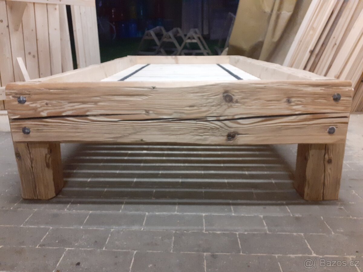 Postel kartáčované staré trámy - 8