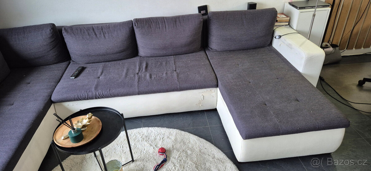 Veľký rozkladací gauč, tvar U , celková šírka 353cm - 8