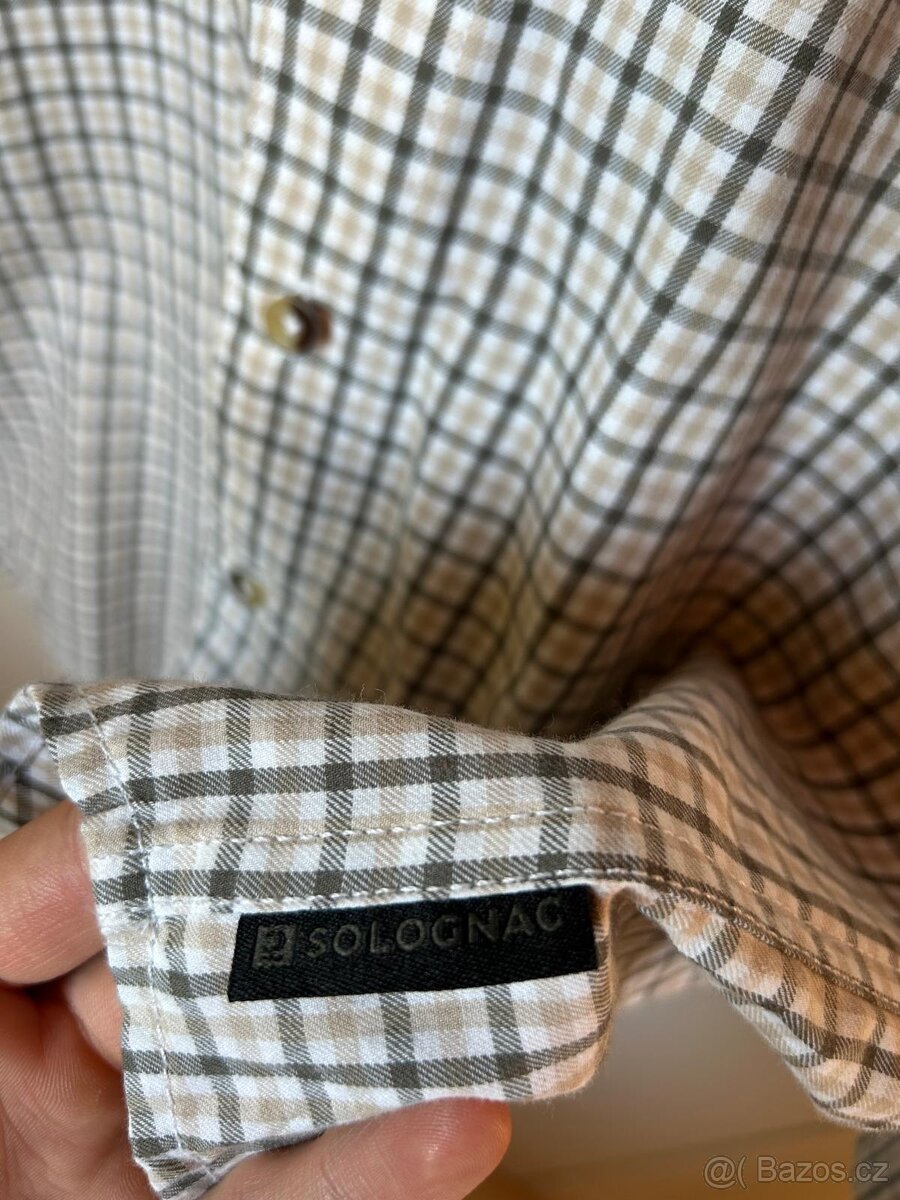 Solognac košile 100, bílá/zelená - 8