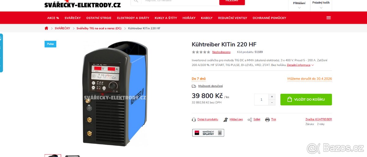 svářečka kitin 220 HF tig+kabely - 8