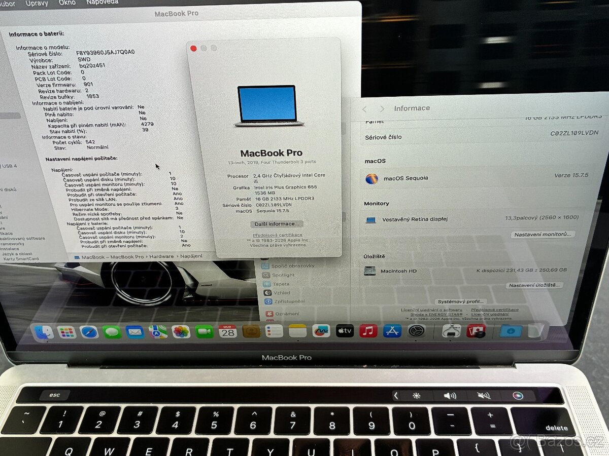 MacBook Pro 13'' 2019 / i5 / 16GB / 256GB SSD - DPH - 8