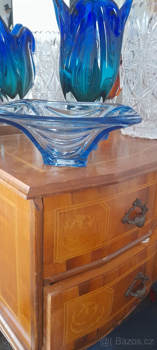 Skleněná mísa Václav Hanuš, draperie - 8