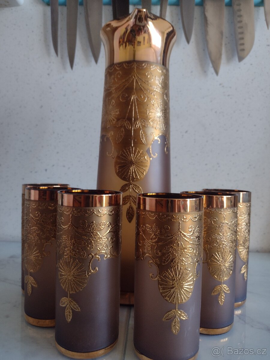LUXUSNÍ ZLACENÁ SOUPRAVA BOHEMIA - 8