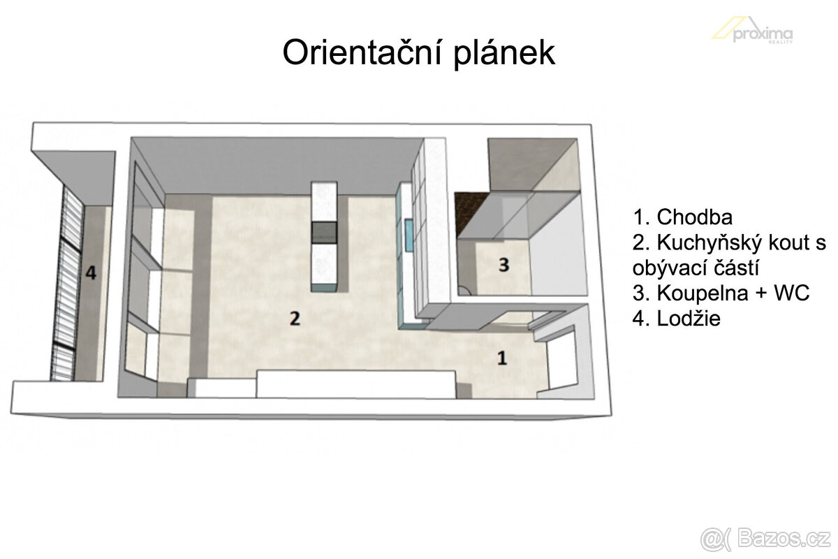 Pronájem bytu 1+kk s lodžií, ul. Fr. Ondříčka, České Budějov - 8