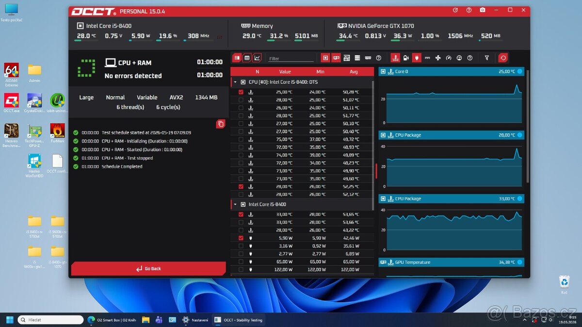 herní PC-i5 8400 + GTX 1070+16GB RAM+SSD - 8