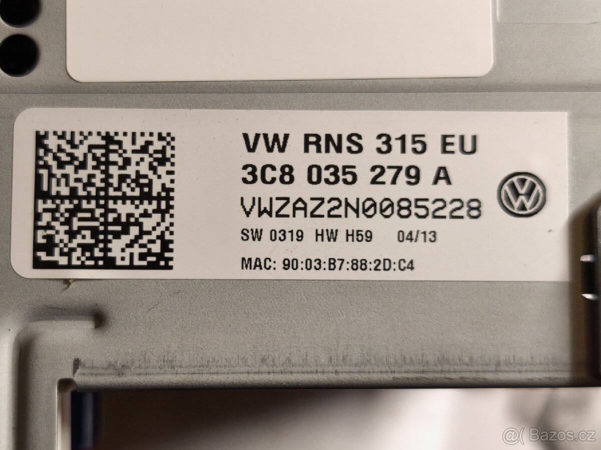 VW RNS315 BT autorádio navigace 3C8035279A - 8