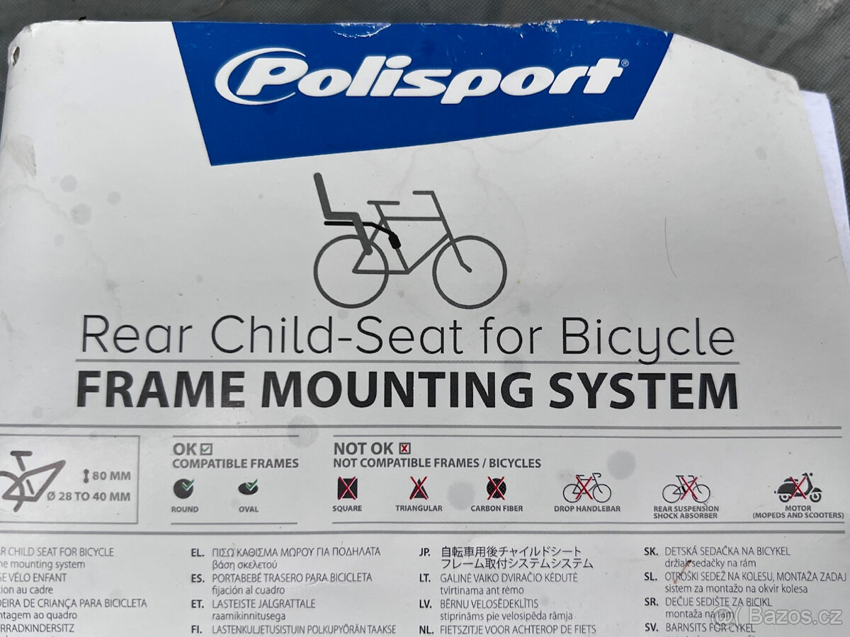 Dětská sedačka POLISPORT Boodie zadní s připevněním na rám - 8