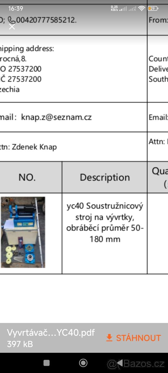 Vyvrtávačka děr lžic bagru. - 8