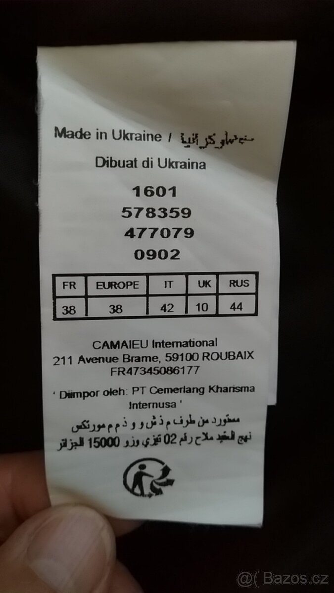 Dámský flaušový kabát tmavě khaki vel. 36 Camaieu - 8