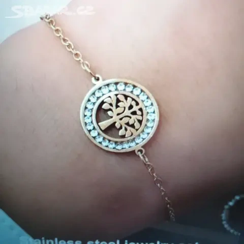 Set náušnice+řetízek s přívěškem+náramek - 8