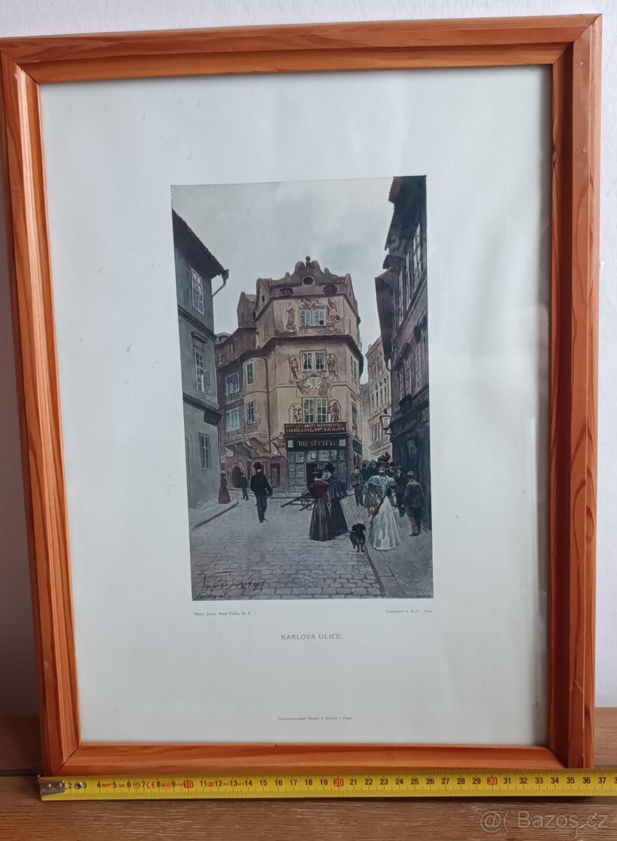 Reprodukce Van Gogh, kresba tuší A.Dubský, Karlův most - 8