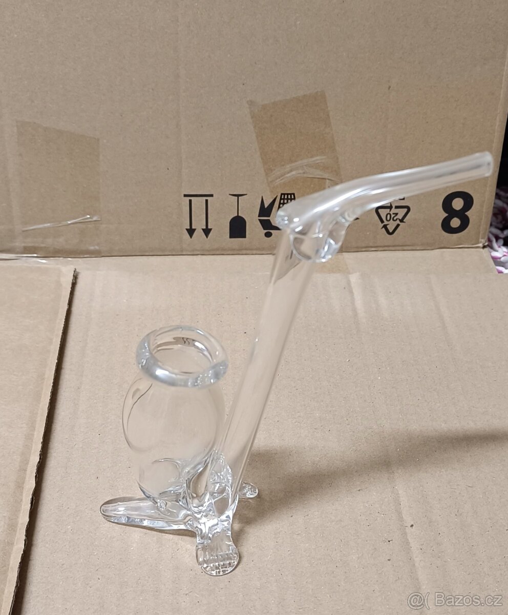 Designová skleněná váza / dekorace – ručně tvarované sklo - 8