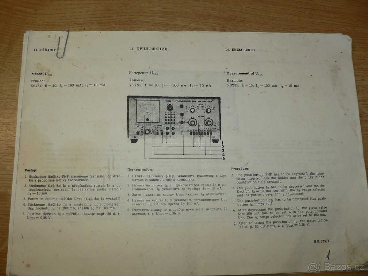 Tesla BM529 zkoušeč tranzistorů - 8