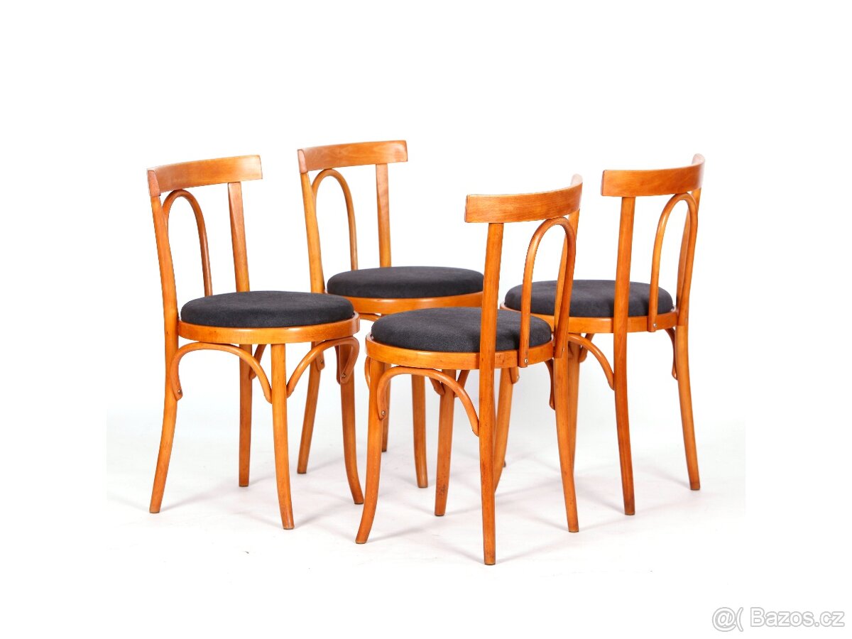 LEVNÉ přečalouněné židle TON, 4kusy. - 8