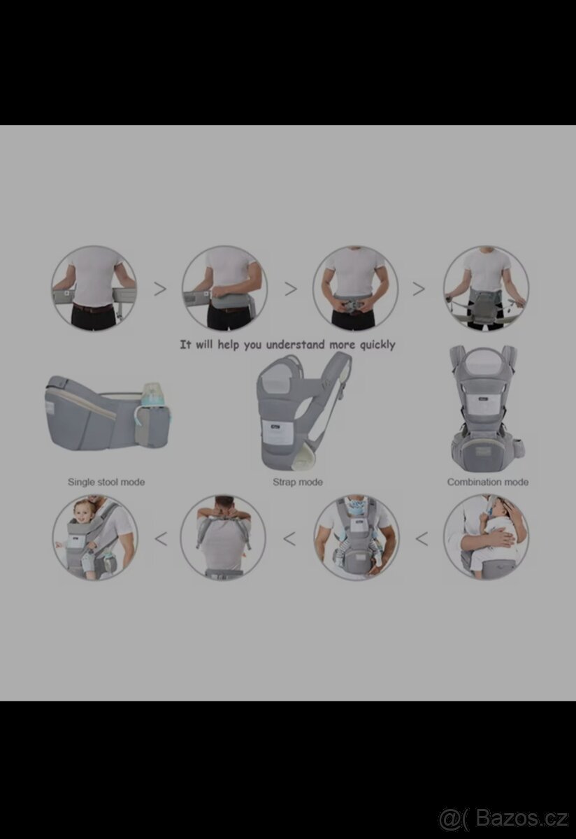 Ergonomické dětské nosítko s hip-sedadlem - 8