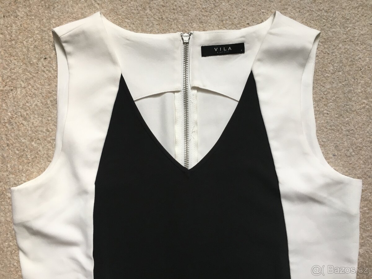 Vila černo-bílé šaty, vel. S - 8
