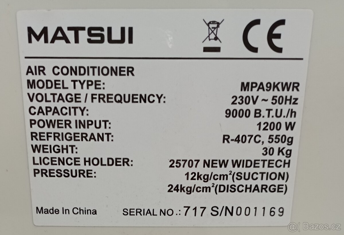 Mobilní klimatizace MATSUI - 8