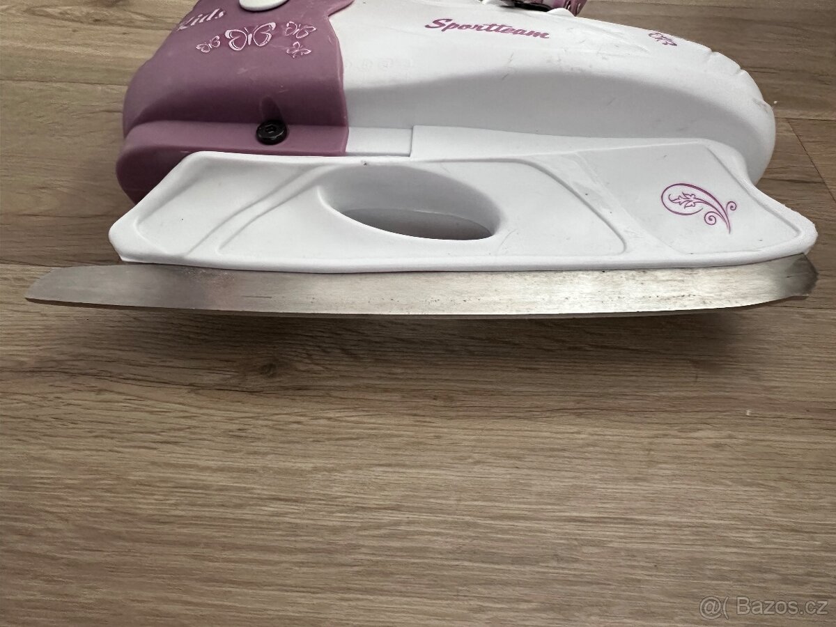 Dětské lední brusle Sportteam Kids (bílo-fialkové, dívčí) - 8