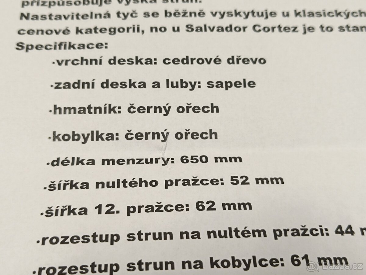 Prodám klasickou 4/4 kytaru Salvador Cortez- Kyjov - 8