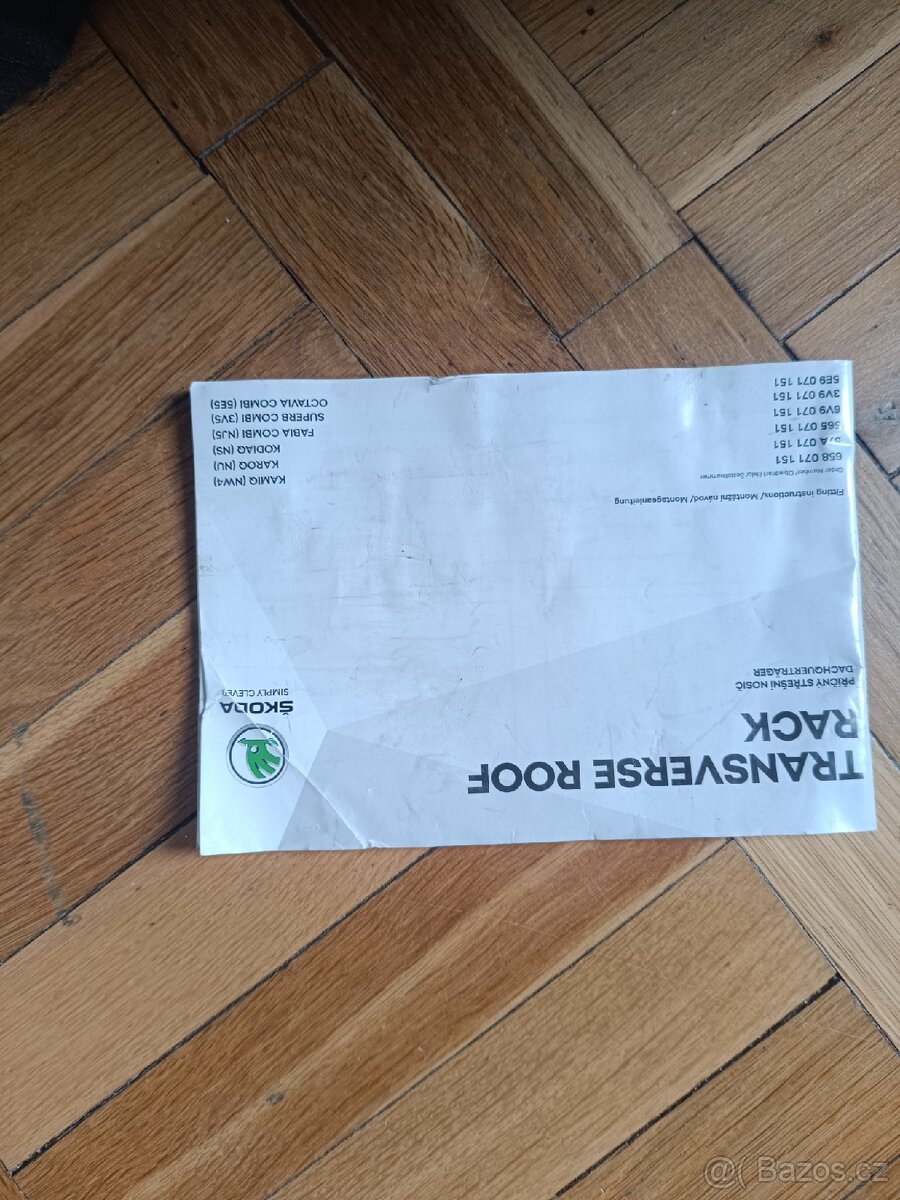 Škoda Příčný střešní nosič DACHQUERTRAGER - 8