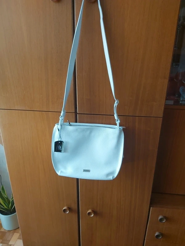 super bílá kožená kabelka Kara - 8